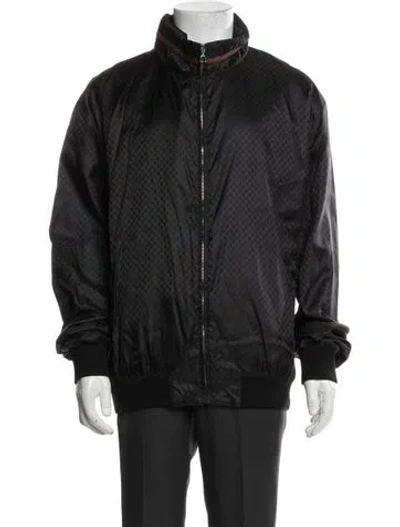 Pre-owned Gucci Gg Nylon Bomber Jacket In Black