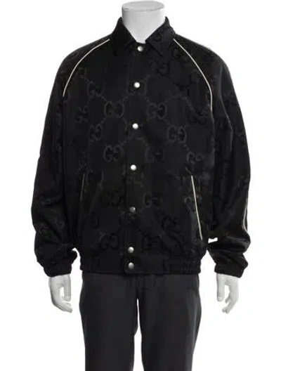 Pre-owned Gucci Gg Nylon Bomber Jacket In Black