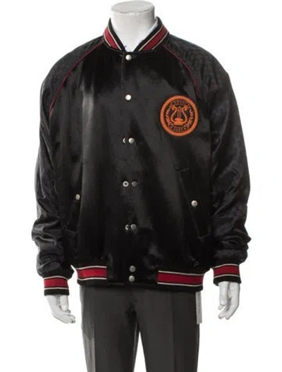 Pre-owned Gucci Gg Nylon Bomber Jacket In Black