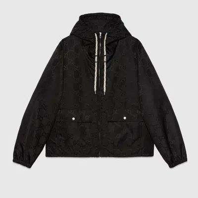 Gucci Gg Nylon Canvas Jacket In Black