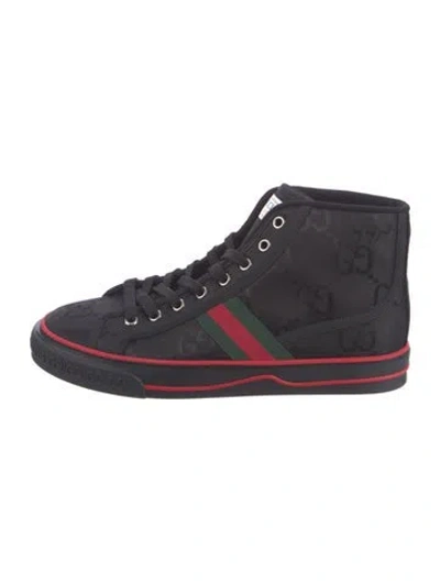 Pre-owned Gucci Gg Nylon Canvas Sneakers W/ Tags In Black