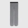 Gucci Black Nylon Tights With Gg Print Women In Gray