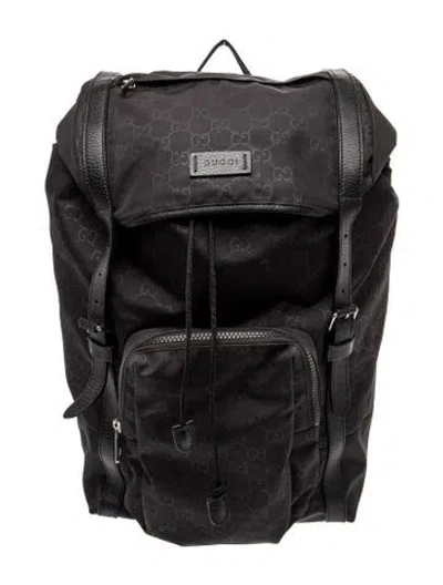 Pre-owned Gucci Gg Nylon Gg Nylon Backpack In Black