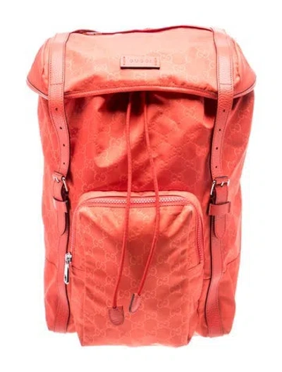 Pre-owned Gucci Gg Nylon Gg Nylon Backpack In Red
