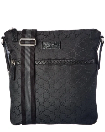 Gucci Gg Nylon Messenger Bag In Black
