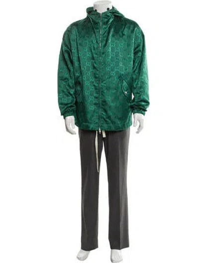 Pre-owned Gucci Gg Nylon Parka In Green
