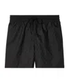 Gucci Cotton And Silk Bermuda Shorts With Allover Gg Logo In Black