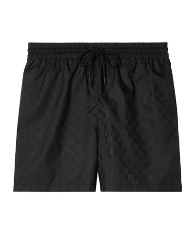 Gucci Gg Nylon Swim Shorts In Black