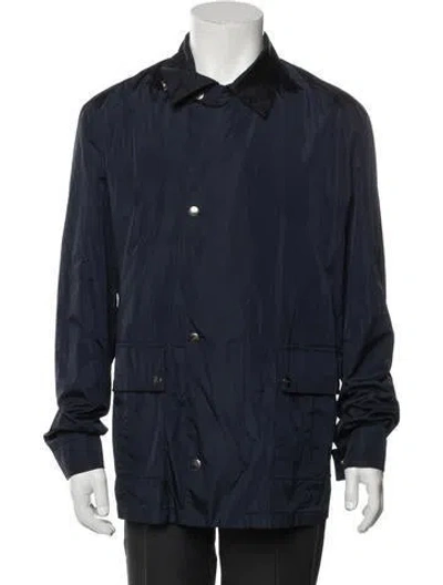 Pre-owned Gucci Gg Nylon Utility Jacket In Blue