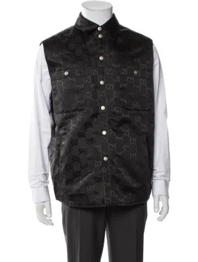 Pre-owned Gucci Gg Nylon Vest In Black