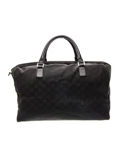 Pre-owned Gucci Gg Nylon Vintage Tote Large In Black