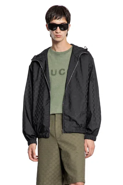 Gucci Gg Nylon Windbreaker In Black