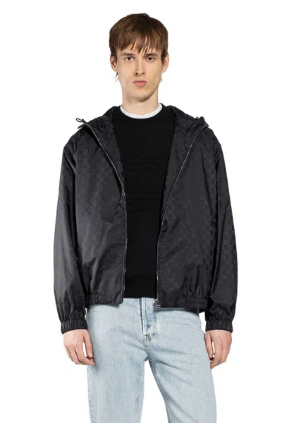 Gucci Gg Nylon Windbreaker In Black