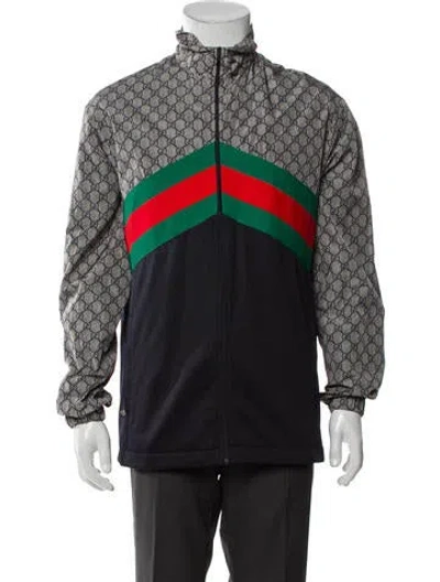 Pre-owned Gucci Gg Nylon Windbreaker In Blue