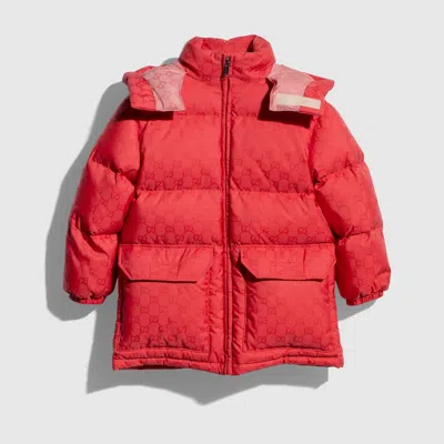 Gucci Kids' Gg Nylon Zip Jacket In Red
