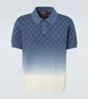 Gucci Gg Cotton Knit Jacquard Polo Shirt