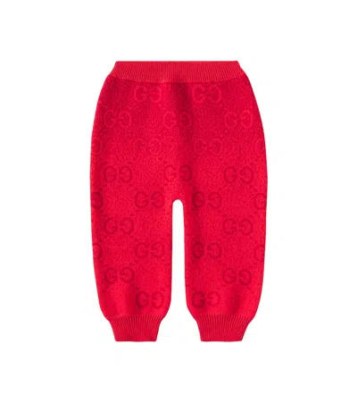 Gucci Gg Ombré Wool Sweatpants In Red