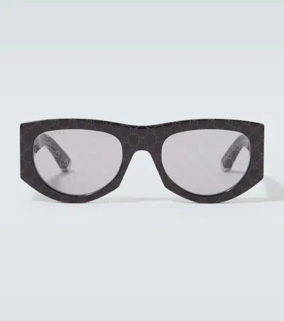 Gucci Gg Oval Sunglasses In Black