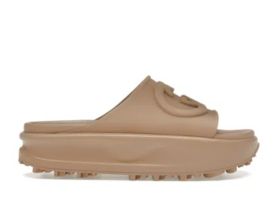 Pre-owned Gucci Gg Oversize Slide Sandal Interlocking G Light (women's) Sneakers In Brown