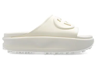Pre-owned Gucci Gg Oversize Slide Sandal Interlocking G (women's) Sneakers In Off White