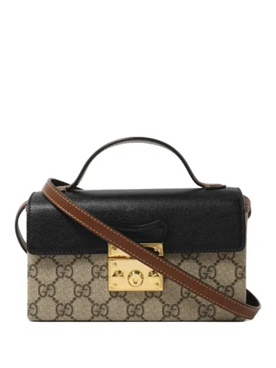 Pre-owned Gucci Gg Padlock Shoulder Bag In Neutral