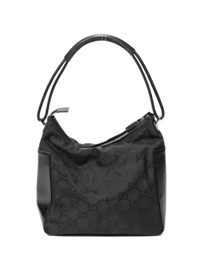 Pre-owned Gucci Gg Panelled Handbag In Black