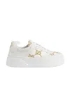 Gucci Gg Panelled Leather Sneakers In White