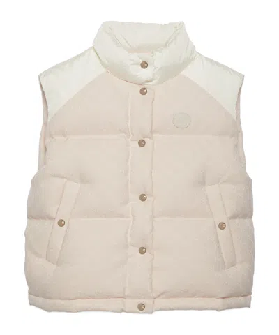 Gucci Gg Panelled Padded Gilet In Nude