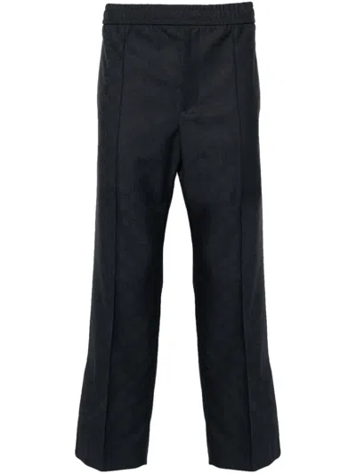 Gucci Gg Cropped Trousers In Blue