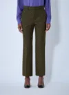 Gucci Gg Jacquard Cotton-blend Bootcut Pants In Green