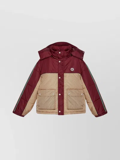 Gucci Gg Parachute Padded Colour-block Jacket In Rosso