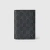 Gucci Gg Passport Case With Gg Detail In Black