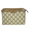 GUCCI GUCCI GG PATTERN BEIGE CANVAS CLUTCH BAG (PRE-OWNED)