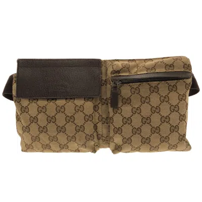 Gucci Gg Pattern Beige Canvas Clutch Bag ()