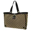 GUCCI GUCCI GG PATTERN BEIGE CANVAS TOTE BAG (PRE-OWNED)