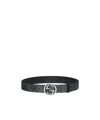 Gucci Gg Pattern Belt In Black