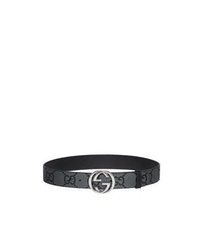 Gucci Gg Pattern Belt In Black