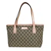 GUCCI GUCCI GG PATTERN BROWN CANVAS TOTE BAG (PRE-OWNED)