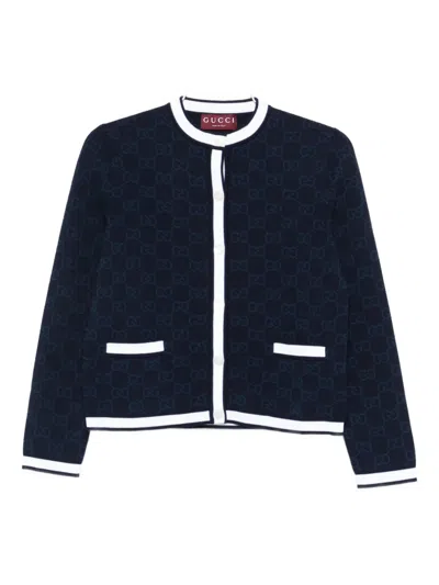 GUCCI GG-PATTERN BUTTONED CARDIGAN