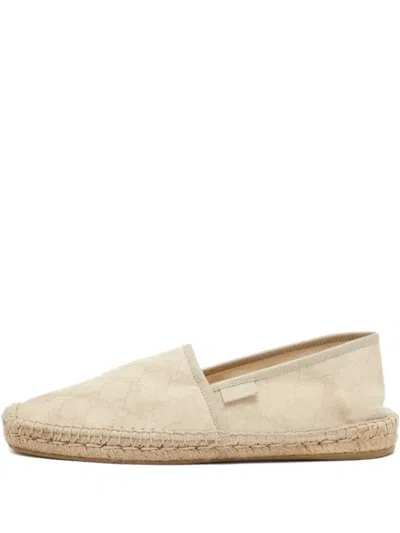 Pre-owned Gucci Gg-pattern Espadrilles In Neutral
