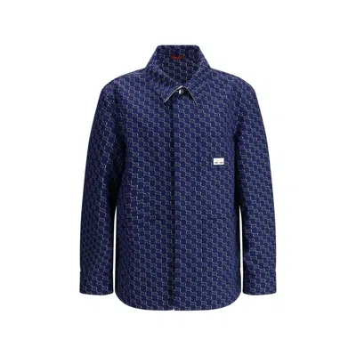 Gucci Gg Pattern Jacket In Blue