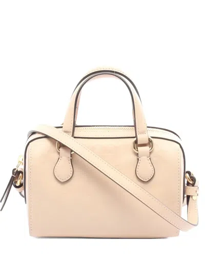 Pre-owned Gucci Gg-pattern Leather Two-way Handbag In Pink