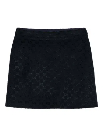 Gucci Gg-pattern Mini Skirt In Black
