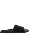 Gucci Gg-pattern Padded Slide Sandals In Black