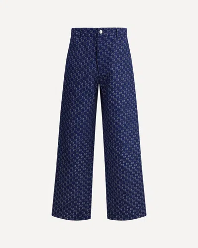 Gucci Gg Pattern Pants In Blue