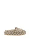 Gucci Gg Platform Sandals In Brown