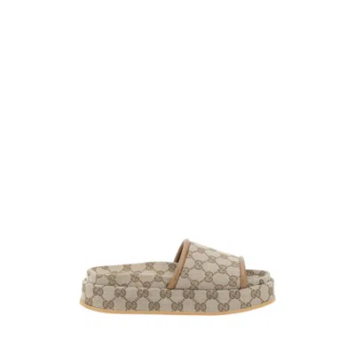 Gucci Gg Pattern Platform Sandals
