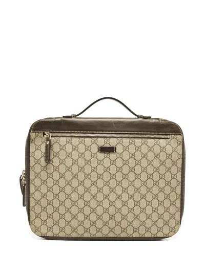 Pre-owned Gucci Gg-pattern Portfolio Case