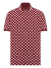 Gucci Men Red Polo Shirt With Striped Classic Collar In Gg Jacquard Cotton Man In Red