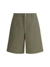 Gucci Mens Rusty Green Regular-fit Monogram Cotton-blend Shorts In Green